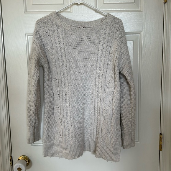 Gap wool blend oatmeal fisherman tunic sweater crewneck - Picture 1 of 5